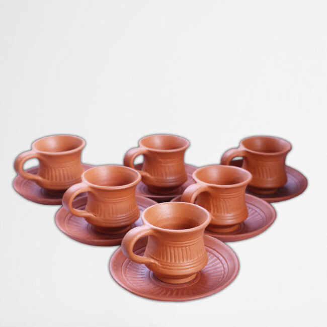 NATURAL CUP PLATE SET