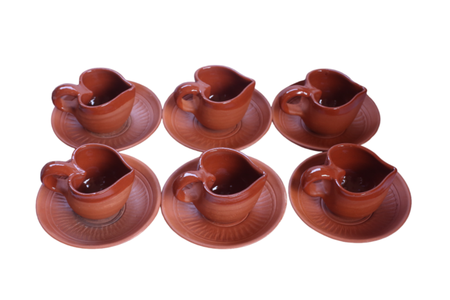 NATURAL CLAY WITH CERAMIC CUP PLATE - Image 2