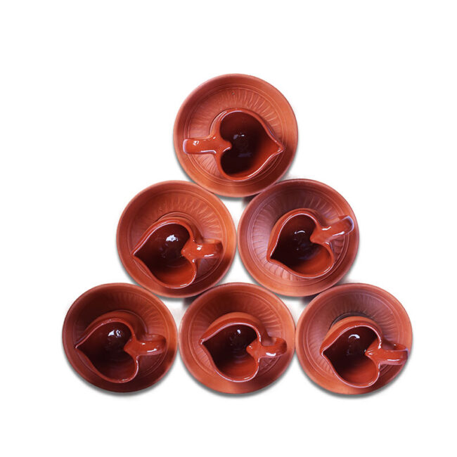 NATURAL CLAY WITH CERAMIC CUP PLATE